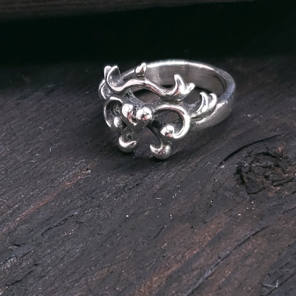 Artisan Hand Made Sterling Flame Heart Ring - Picture 7 of 13